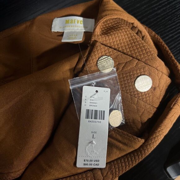 NWT MAEVE by Anthropologie Crop Top Bronze Sleeveless Blouse Women’s Large - Picture 3 of 5